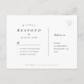 バラエレガント金ゴールドフローラミニマリスト結婚式RSVP インビテーションポストカード (裏面)