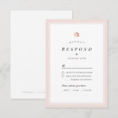 バラエレガント金ゴールドフローラミニマリスト結婚式RSVP 出欠カード (正面/裏面)