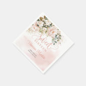 バラエレガント金ゴールドフローラユーカリ金ゴールドスウィート16 スタンダードカクテルナプキン (角)