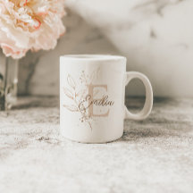 バラエレガント金ゴールドフローラリーフモノグラム