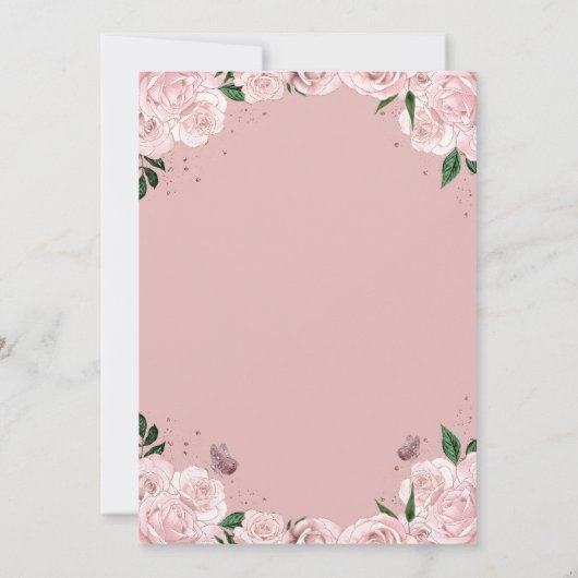 バラエレガント金ゴールドフローラルキンセアニラドレス 招待状 (裏面)