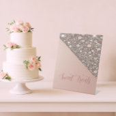 バラエレガント金ゴールドブライダルシャワーデザートバー 台座サイン