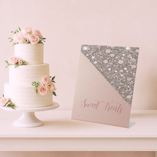 バラエレガント金ゴールドブライダルシャワーデザートバー 台座サイン