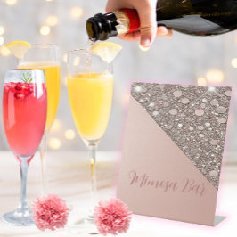 バラエレガント金ゴールドブライダルシャワーミモザバー 台座サイン