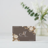 バラエレガント金ゴールドブラウンモノグラム 名刺 (スタンド正面)