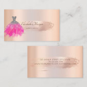 バラエレガント金ゴールドブラシストロークシックドレス 名刺 (正面/裏面)