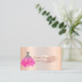 バラエレガント金ゴールドブラシストロークシックドレス 名刺 (スタンド正面)