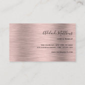 バラエレガント金ゴールドブラシ仕上げメタリックモノグラム名 名刺 (裏面)