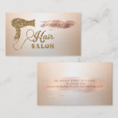 バラエレガント金ゴールドブラシ式ストロークグリッターヘアドライヤー 名刺 (正面/裏面)