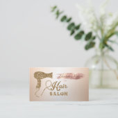 バラエレガント金ゴールドブラシ式ストロークグリッターヘアドライヤー 名刺 (スタンド正面)