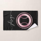 バラエレガント金ゴールドブラックテニスボール名前をカスタムする ハンドタオル (ハンドタオル)