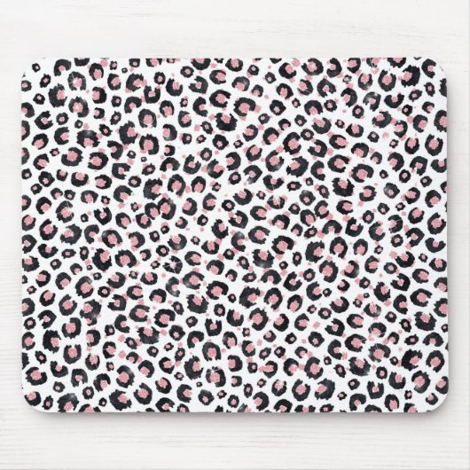 バラエレガント金ゴールドブラックレオパードアニマルプリント マウスパッド (正面)