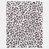 バラエレガント金ゴールドブラックレオパード模様 フリースブランケット (正面)