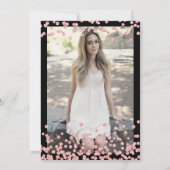 バラエレガント金ゴールドブラック紙吹雪フォトスイート16 招待状 (裏面)