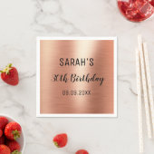 バラエレガント金ゴールドブラック30th誕生日パーティー紙 スタンダードカクテルナプキン (インサイチュ)