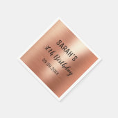 バラエレガント金ゴールドブラック30th誕生日パーティー紙 スタンダードカクテルナプキン (角)