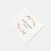 バラエレガント金ゴールドブランチパーソナライズされたナプキンス スタンダードカクテルナプキン (角)