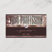 バラエレガント金ゴールドブルゴーニュグリッタースターズジュエリー 名刺 (正面)