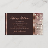 バラエレガント金ゴールドブルゴーニュグリッタースターズダイヤモンド 名刺 (裏面)