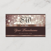 バラエレガント金ゴールドブルゴーニュグリッタースターズダイヤモンド 名刺 (正面)