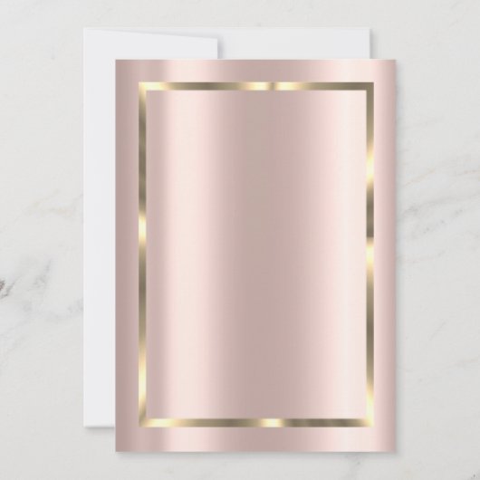 バラエレガント金ゴールドブルゴーニュ花リタイア 招待状 (裏面)