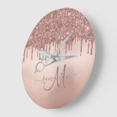 バラエレガント金ゴールドヘアースタイリストのシザーモノグラムの ラージ壁時計 (傾斜)