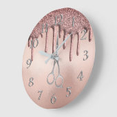 バラエレガント金ゴールドヘアースタイリストのシザー ラージ壁時計 (傾斜)