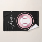 バラエレガント金ゴールドホワイトテニスボール名前をカスタムする ハンドタオル (ハンドタオル)