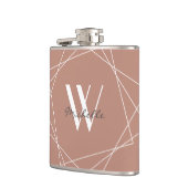 バラエレガント金ゴールドホワイトモノグラムの幾何学名 フラスク (左)