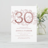 バラエレガント金ゴールドホワイト30th Birthday 招待状 (スタンド正面)