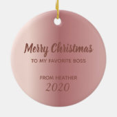 バラエレガント金ゴールドボス女性用レディーギフトボス セラミックオーナメント (裏面)