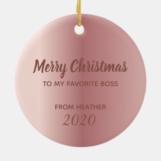 バラエレガント金ゴールドボス女性用レディーギフトボス セラミックオーナメント (裏面)