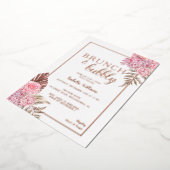 バラエレガント金ゴールドボホブライダルシャワー 箔招待状 (回転した状態)