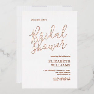 バラエレガント金ゴールドボホミニマルブライダルシャワー 箔招待状