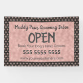 バラエレガント金ゴールドポープリントペットビジネス 横断幕 (横)