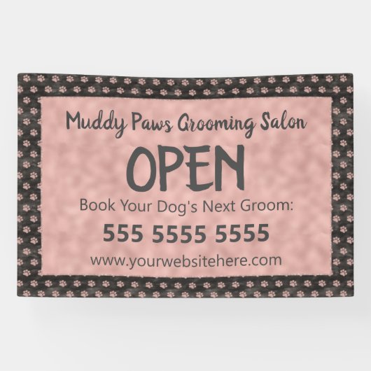 バラエレガント金ゴールドポープリントペットビジネス 横断幕 (横)