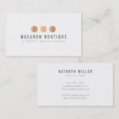 バラエレガント金ゴールドマカロントリオオンホワイト 名刺 (正面/裏面)