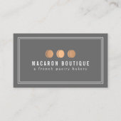 バラエレガント金ゴールドマカロントリオグレイ 名刺 (正面)