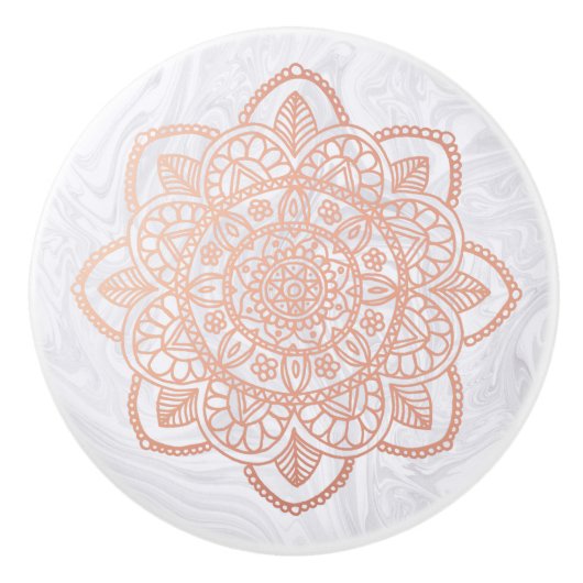 バラエレガント金ゴールドマンダラマーブル セラミックノブ (正面)