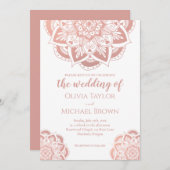 バラエレガント金ゴールドマンダラ招待状 招待状 (正面/裏面)