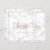 バラエレガント金ゴールドマーブルバジェットサンキューカード (正面/裏面)