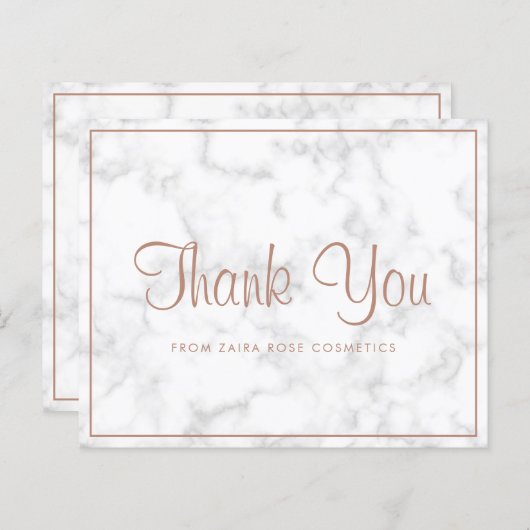 バラエレガント金ゴールドマーブルバジェットサンキューカード (正面/裏面)