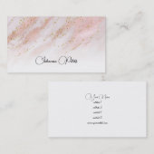 バラエレガント金ゴールドマーブルフェイクグリッタービジネスカー 名刺 (正面/裏面)