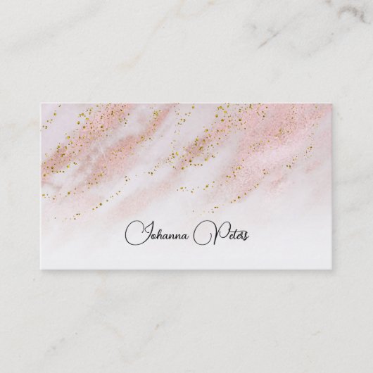 バラエレガント金ゴールドマーブルフェイクグリッタービジネスカー 名刺 (正面)