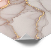 バラエレガント金ゴールドマーブルラグジュアリーウォールアート ポスター (角)