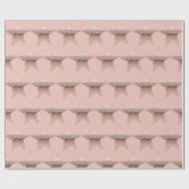 バラエレガント金ゴールドメタリックルックスターピンク ラッピングペーパー (フラット)