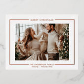バラエレガント金ゴールドメリークリスマスパーソナライズされた 箔シーズンポストカード (正面)