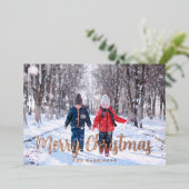 バラエレガント金ゴールドメリークリスマスホリデーカード 箔シーズンカード (立ち正面)