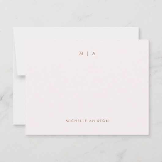 バラエレガント金ゴールドモダンモノグラムクラシックカスタム ノートカード (正面)