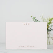 バラエレガント金ゴールドモダンモノグラムクラシックカスタム 便箋 (スタンド正面)